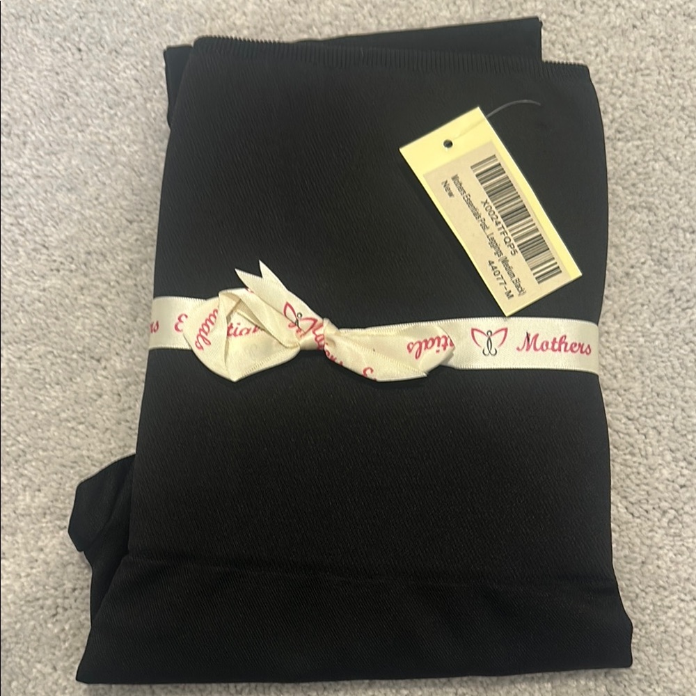 Black postpartum high waisted compression leggings